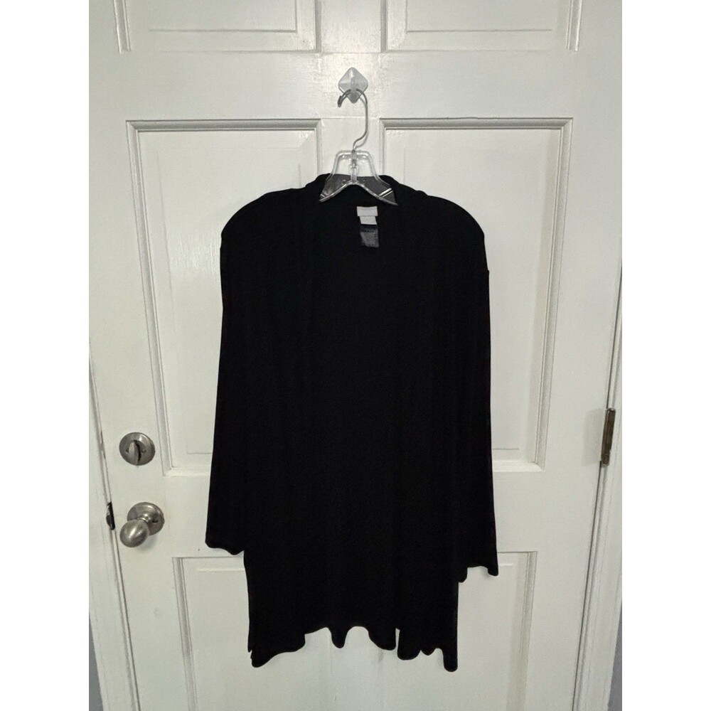 Women’s Chico’s Black Spandex Cardigan. Size 12/14